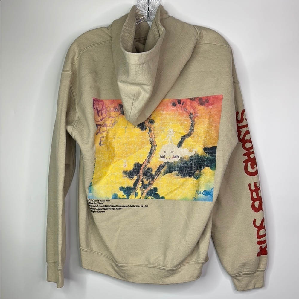 Kanye West X Kid Cudi Kids See Ghosts Hooded Sweatshirt Tan Size Medium FLAW